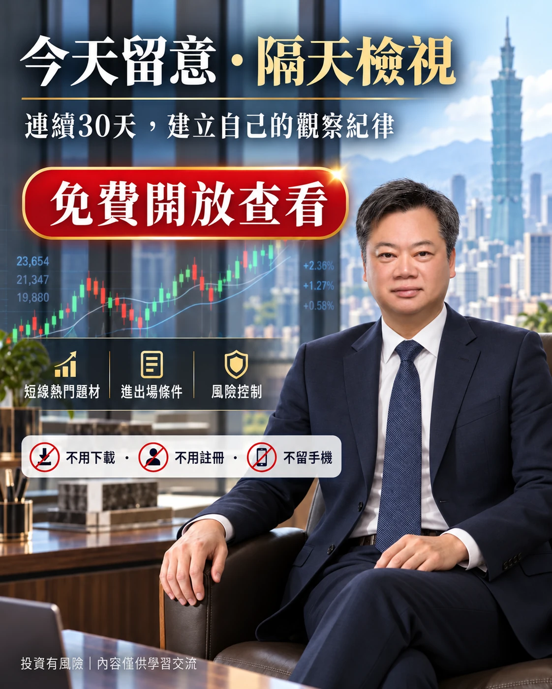今天留意,隔天檢視,連續30天建立觀察紀律